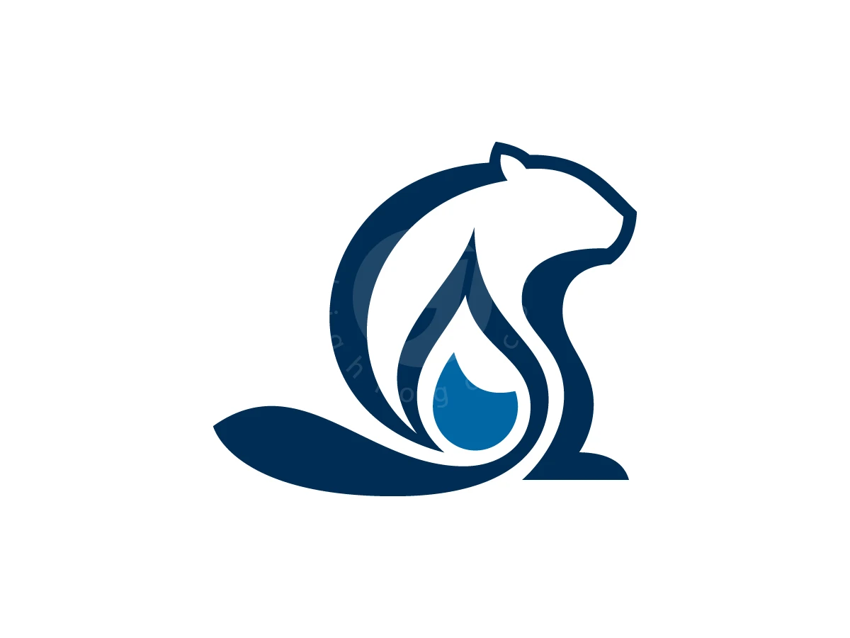 Beaver Water Drop Logo - Animal Logo design by ShamsStudio for sale on Highlogo