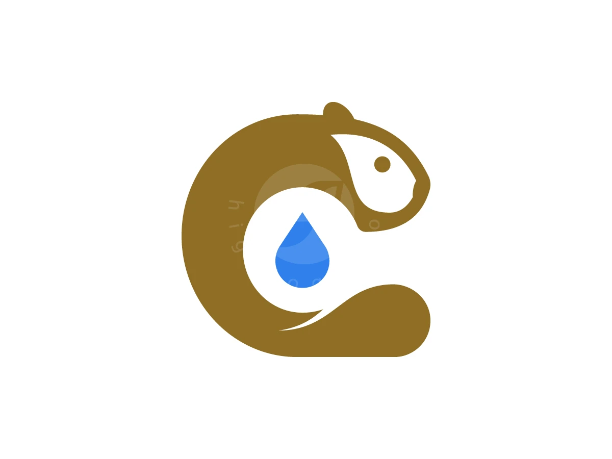Beaver C Drop Logo - Animal Logo design by ShamsStudio for sale on Highlogo