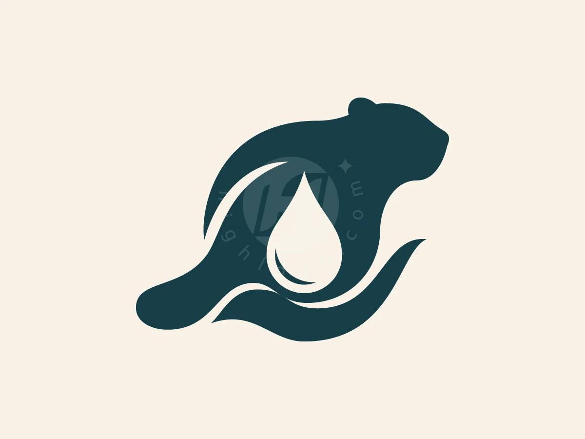 Beaver Water Drop Logo - Animal Logo design by ShamsStudio for sale on Highlogo