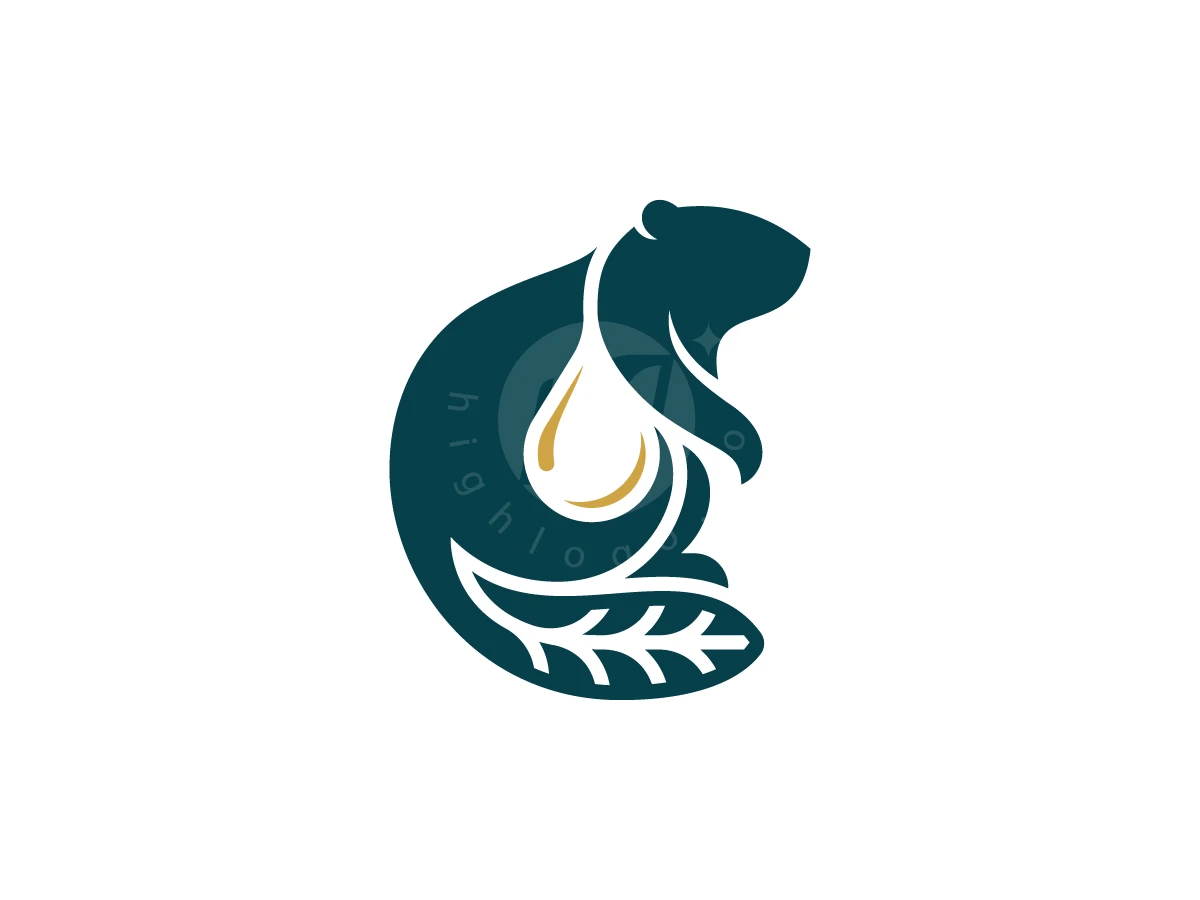 Eco Beaver Drop Logo - Animal Logo design by ShamsStudio for sale on Highlogo