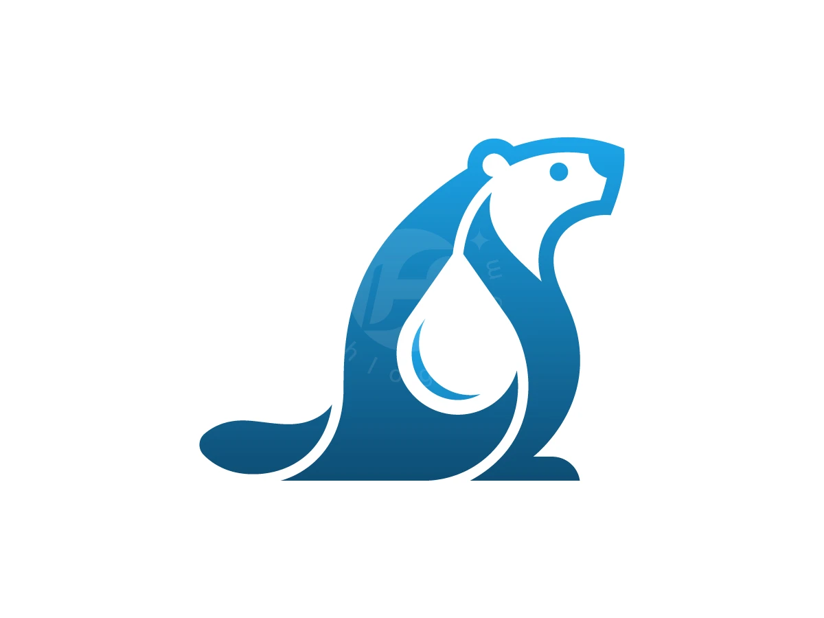 Blue Beaver Water Drop Logo - Animal Logo design by ShamsStudio for sale on Highlogo
