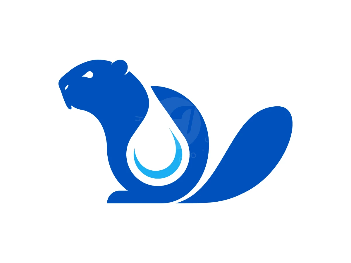 Beaver Water Drop Logo Design - Animal Logo design by ShamsStudio for sale on Highlogo