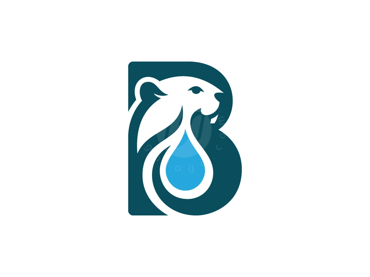 Beaver B Water Drop Logo - Animal Logo design by ShamsStudio for sale on Highlogo