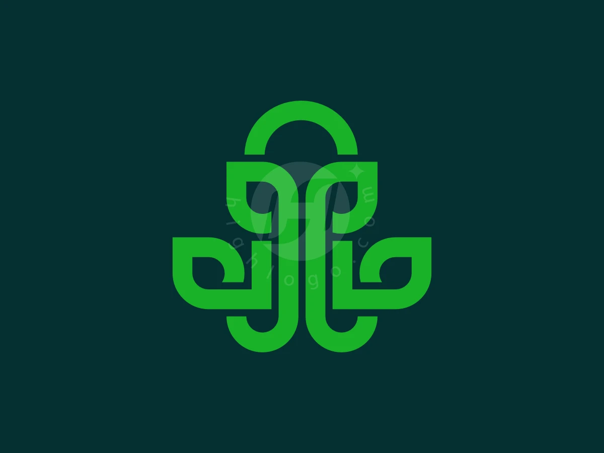 Modern Octopus Leaf Logo - Animal Logo design by Thekurnwn for sale on Highlogo