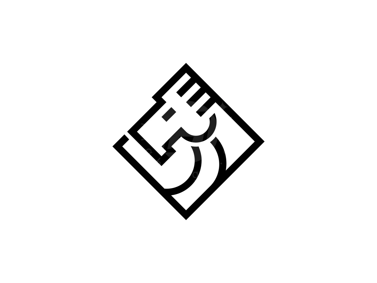 Modern Square Line Horse Logo, Geometric black lines trace a stylized horse head enclosed within a tilted square frame on a white background.