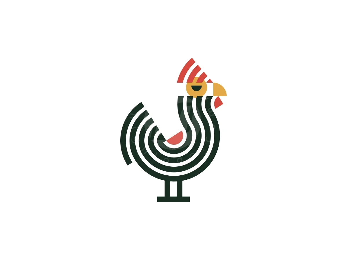 Unique Line Rooster Logo - Abstract Logo design by Nanfast for sale on Highlogo