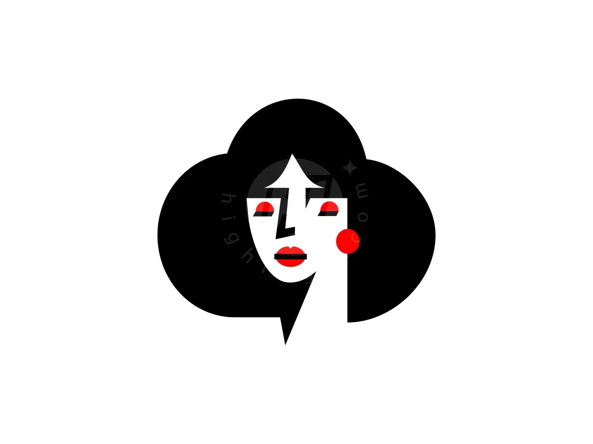 Cloud Face Woman Logo - Abstract Logo design by Nanfast for sale on Highlogo