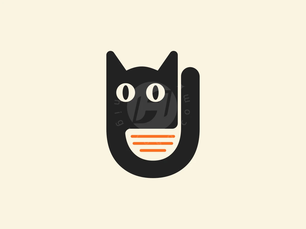 Cute Cat Golf Logo - Negative space Logo design by Nanfast for sale on Highlogo