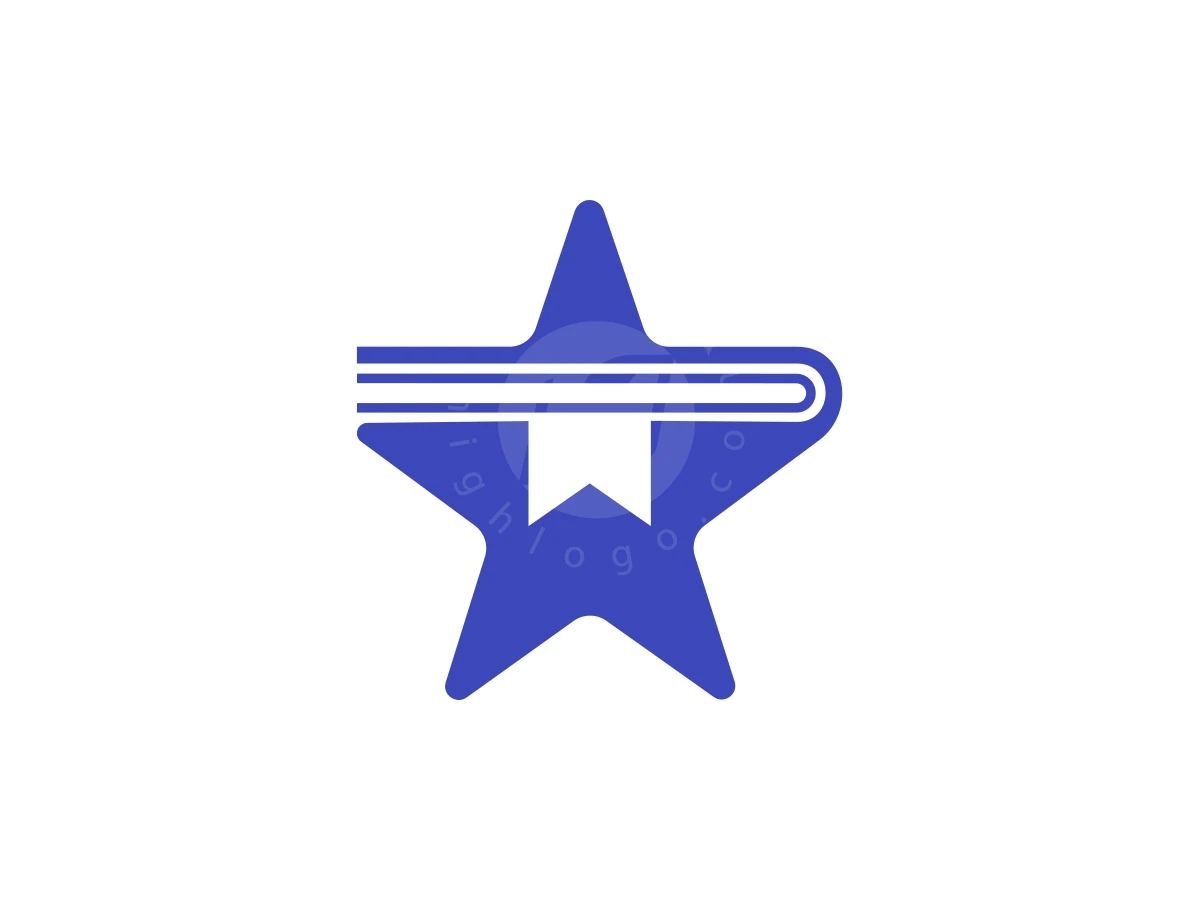 Simple Star Book Mark Logo - Media Logo design by Nanfast for sale on Highlogo