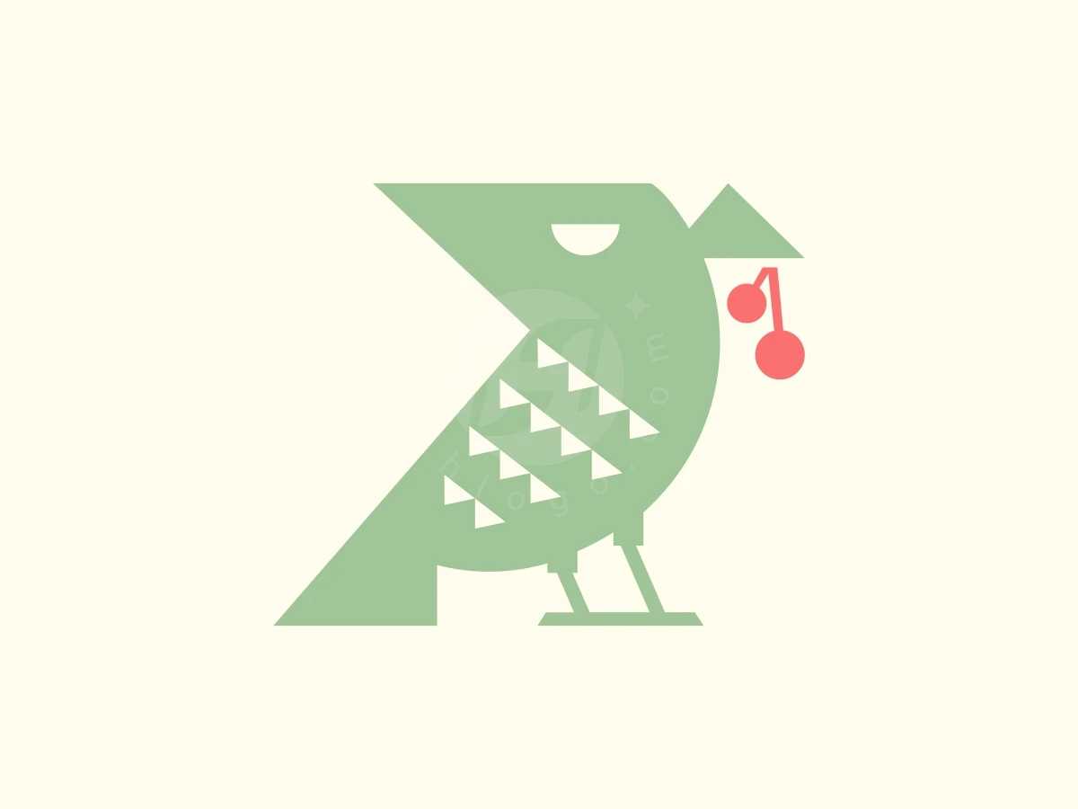Geometric Bird And Berry Logo - Animal Logo design by Nanfast for sale on Highlogo