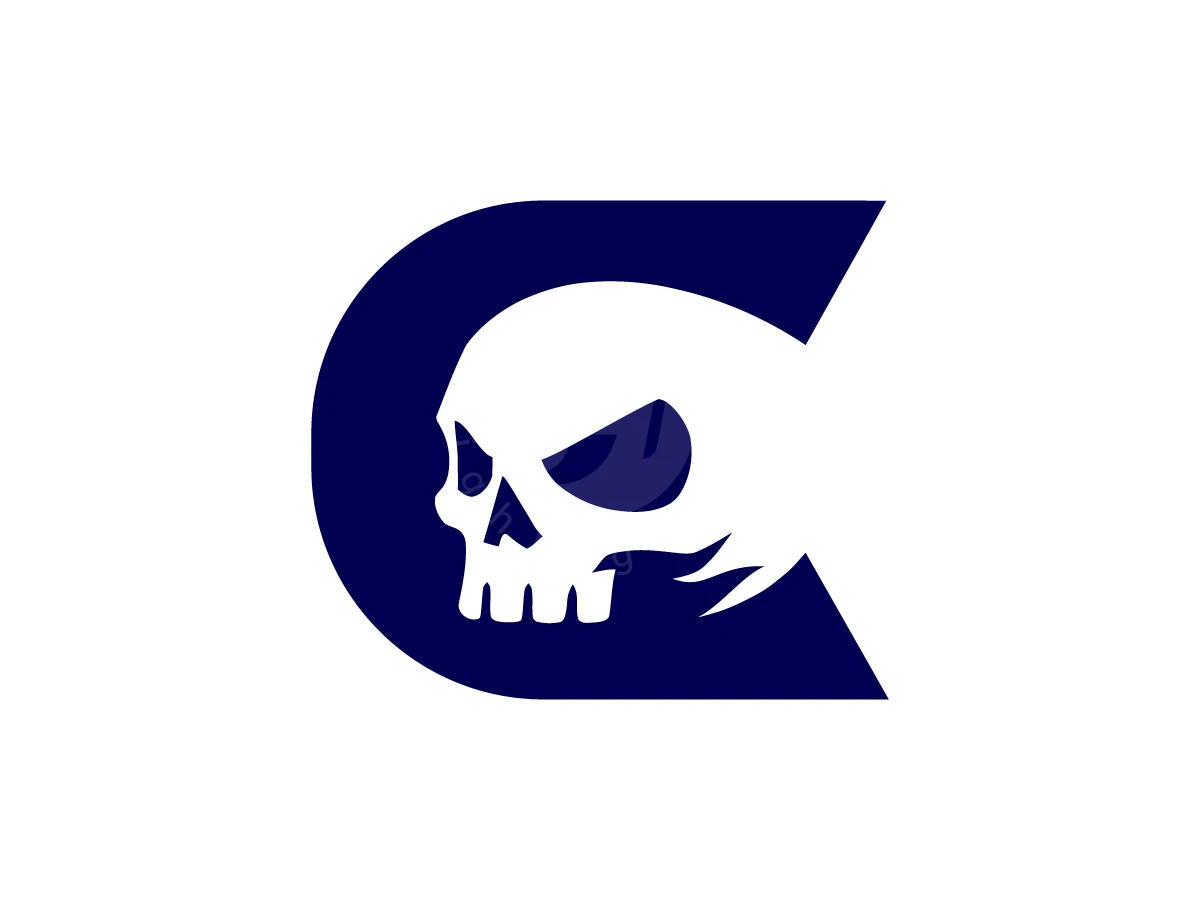 C Skull Negative Space Logo - Negative space Logo design by luckyar for sale on Highlogo