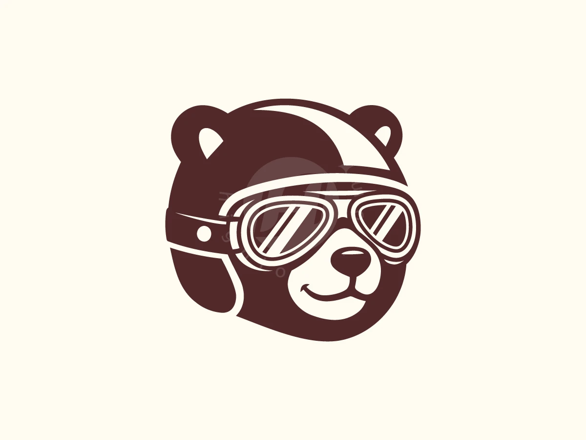 Bear Goggles Helmet Logo - Animal Logo design by luckyar for sale on Highlogo