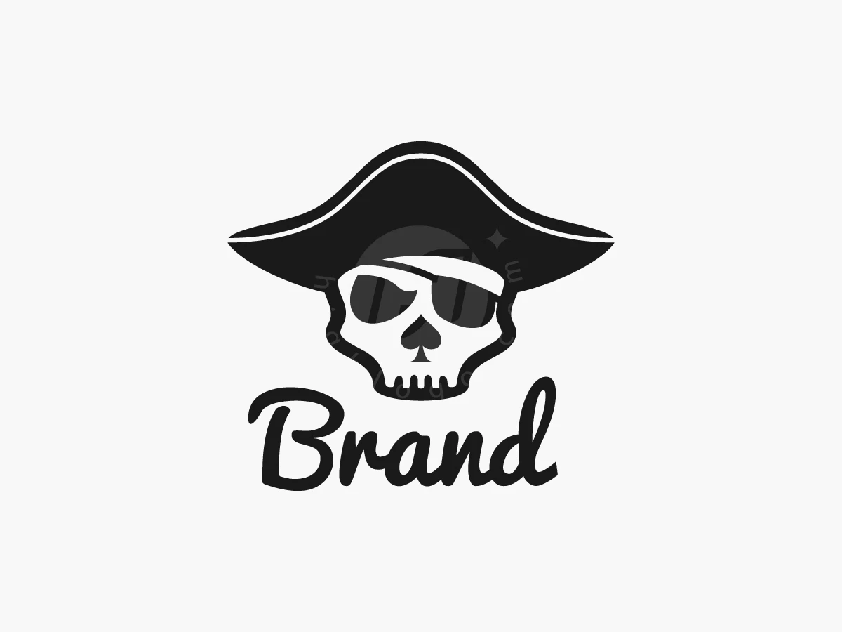 Pirate Skull Spade Logo - preview 1