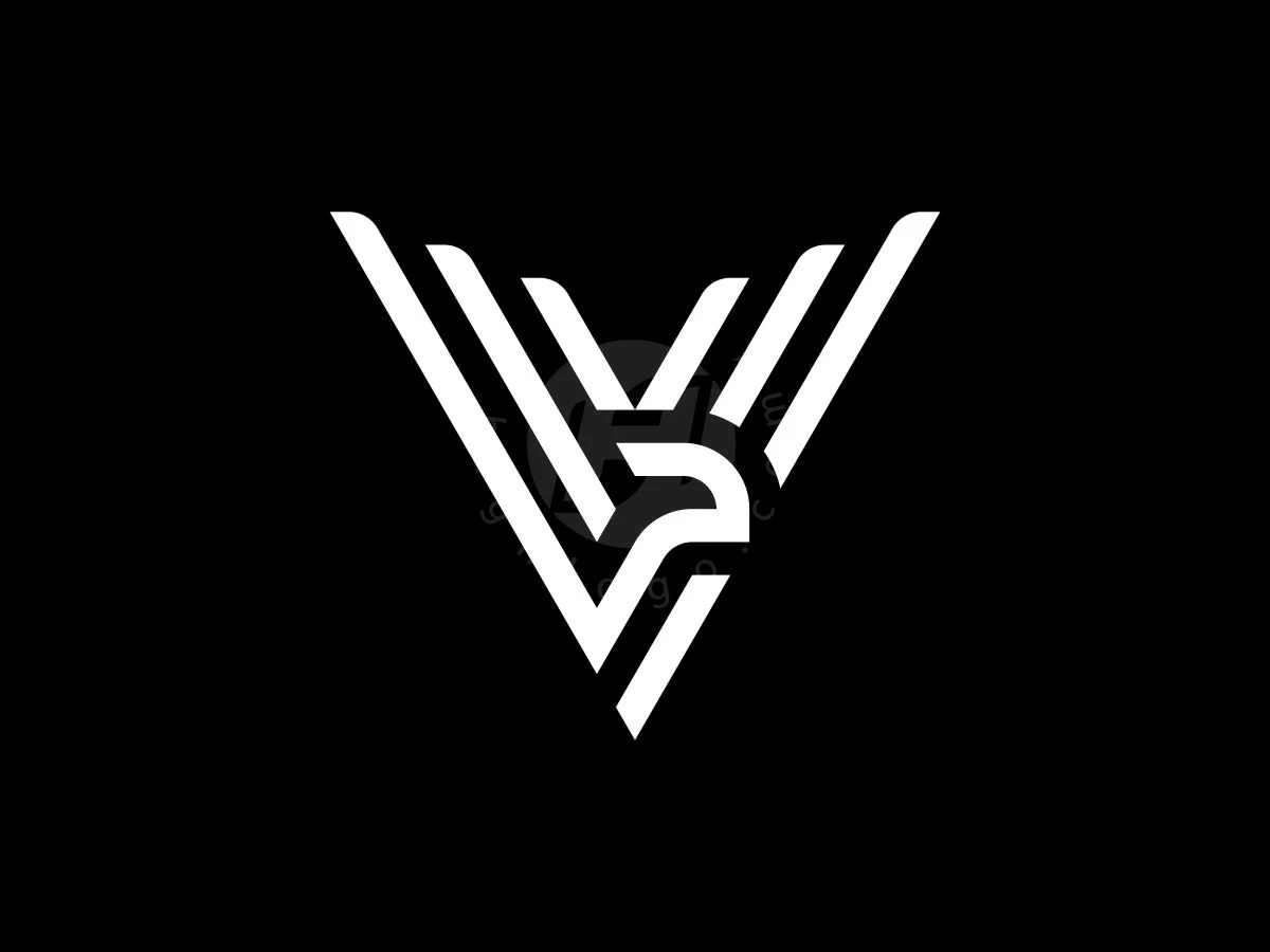 Letter V Eagle Logo, White geometric lines shape a stylized letter V integrated with an eagle head profile on a black background.
