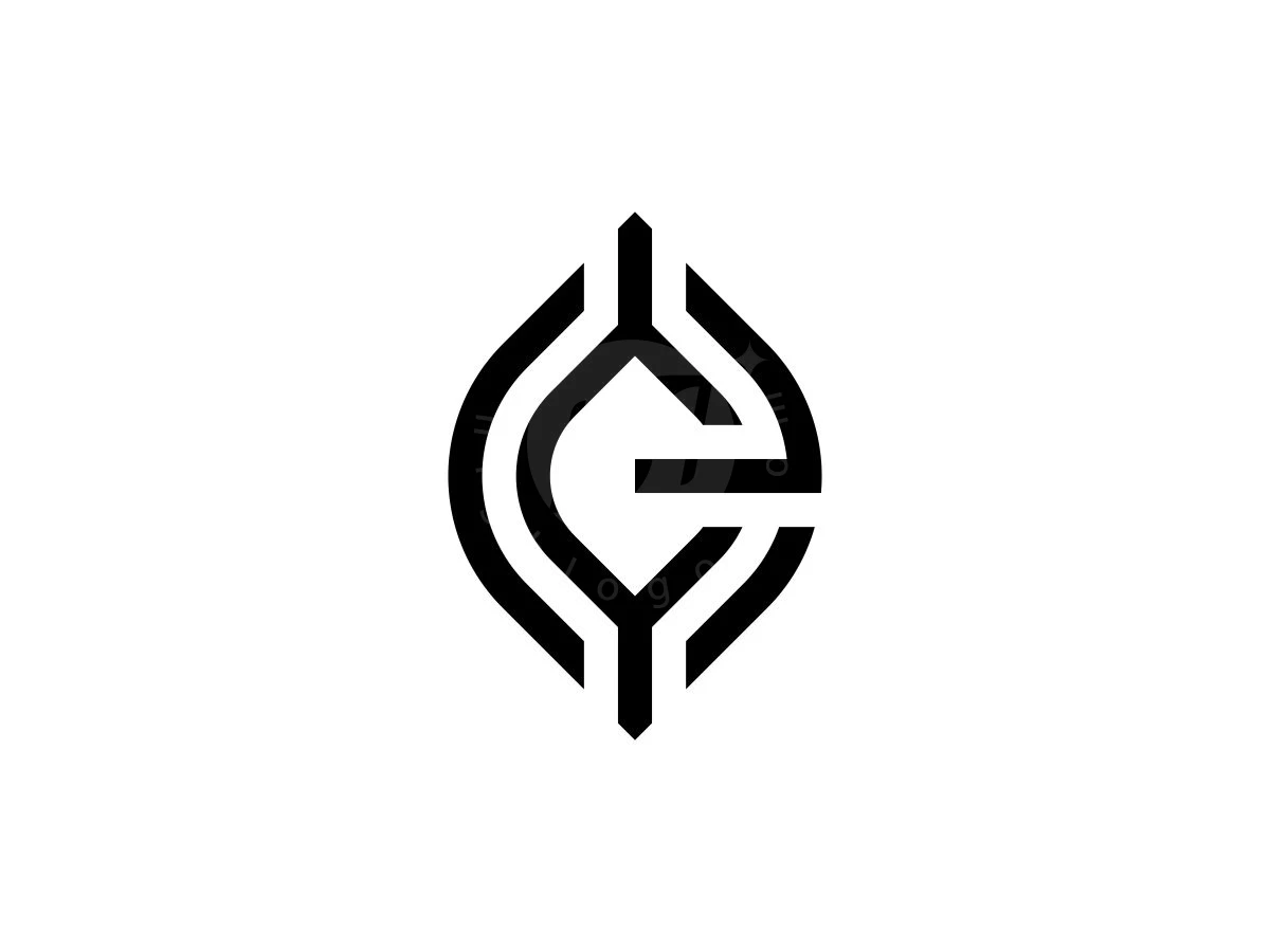 Futuristic Letter E Leaf Logo, Monogram constructed from black geometric lines forming a leaf-like frame around a stylized letter 'e' on white background.