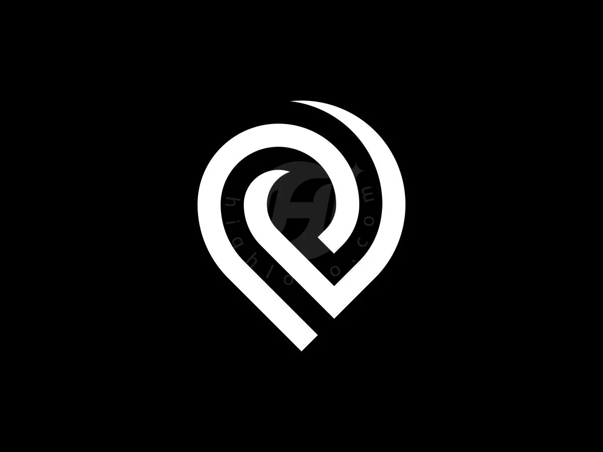 Futuristic Letter P Map Pin Logo - preview 1