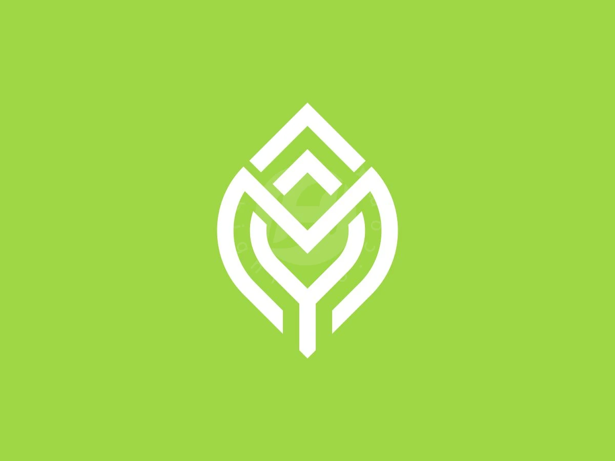Geometric Letter M Leaf Logo - Health Logo design by ignatius bimo for sale on Highlogo